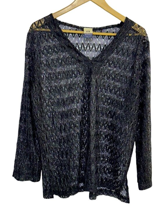 Faded Glory Tops - Faded Glory See Trough Color Black Size XL
